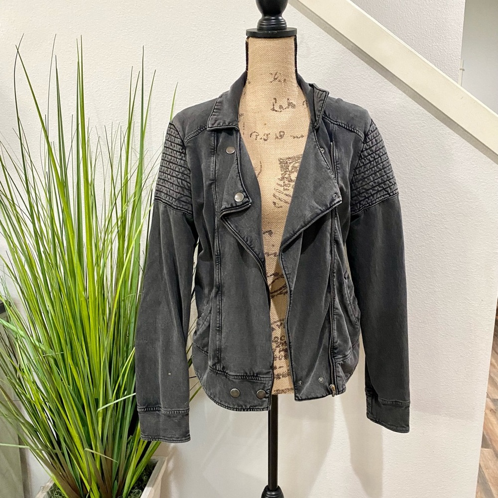 bp moto biker inspired jacket/ blazer in gray